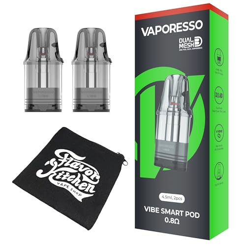 �yVibe�zVaporesso Vibe Series Dual Mesh Pod �x�|���b�\ �o�C�u �V���[�Y �����p�|�b�h 2����b4.5ml��e�ʃg�b�v�t�B���b1��POD��2�̏o�́i0.8��/0.6���j�bFlavorKitchen�I���W�i���~�j