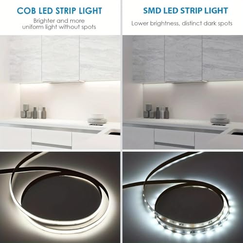 Tira LED COB 5M 24V 6500K Luz Blanca Fría miniatura 4