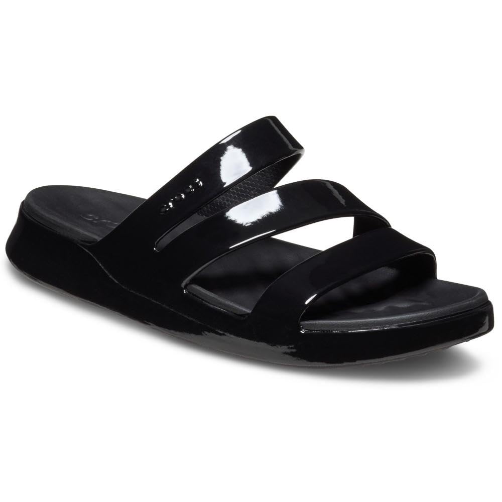 Crocs Getaway Patent Strappy Sandale glissante Femme