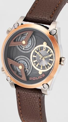 Image of Police Quartz Multifunction Brown DIAL Leather Strap Watch for Men-PLPEWJA2117941W