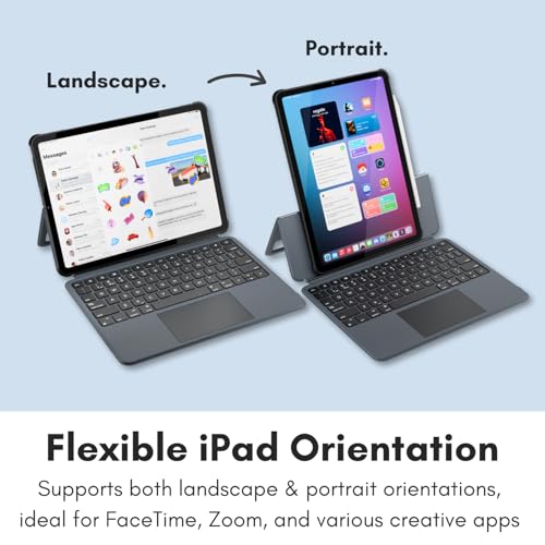 Macally iPad Pro 11 Inch Case with Keyboard and Track Pad (2024 Gen 7) - iPad Pro 11 Inch M4 Case with Keyboard Backlit, Multi Angle View, Apple Pencil Holder