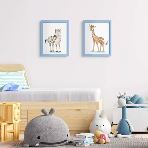 Image of upsimples 8.5 By 11 Picture Frame, Display Pictures 6x8 with Mat or 8.5 x 11 Without, Wall Hanging Photo Frames, Blue, 1 Pack