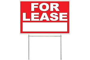 4LessCo 18x12 Inch Eye-Catching for Lease Signs with Stake rb1s