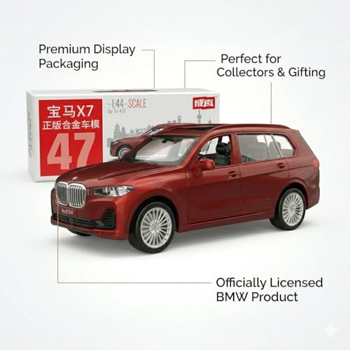 Image of Wizplex MSZ Official Licensed BMW X7 Diecast Model Car 1:43 Scale | Premium Metal Collectible Luxury SUV Replica | Display Showpiece & Gift for Car Lovers