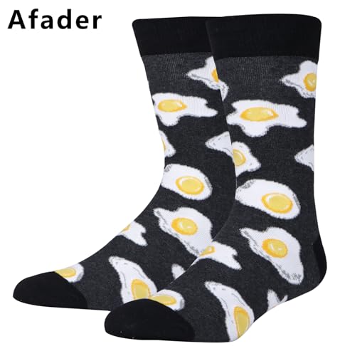 AFADER Men's Funny Cozy Dress Cotton Socks for Men Novelty Crazy Crew Socks Size 7-123