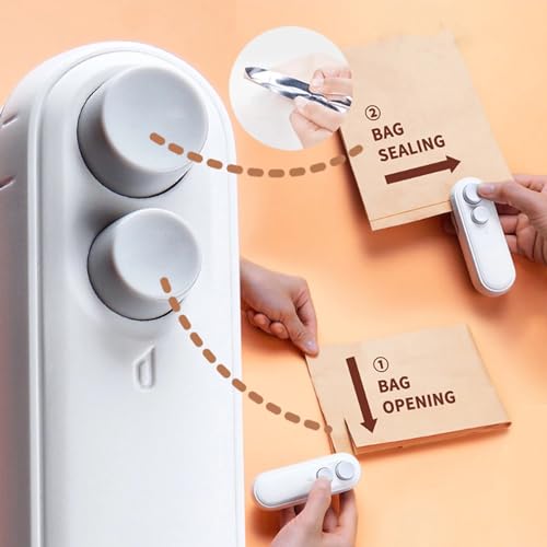 Image of UCRAVO Mini Sealer USB C Rechargeable Sealer 2 In 1 Sealer Heat Seal With Cutter And Magnet Mini Resealer Machine For Plastic Snack Kitchen supplies