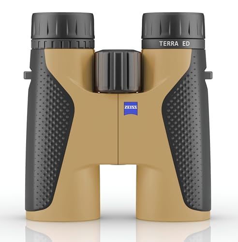 ZEISS Terra ED Binoculars 8x42 Waterproof, Fogproof, Easy Focus High Powered Compact Binoculars with Coated Glass for Low Light Vision for Bird Watching, Hunting, Sightseeing, Travel, Black-Sand