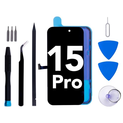 for iPhone 15 Pro Screen Replacement kit 6.1 LCD Display 3D Touch Digitizer Assembly with Frame Adhesive and Repair Tools Molde A2848/A3101/A3102/A3104