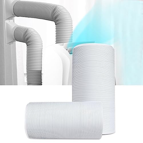 Qcwwy Portable Universal Flexible Air Conditioner Exhaust Hose Tube Replacement Parts (Silver Or Metallic, PP+Steel wire, 15cm*2M)