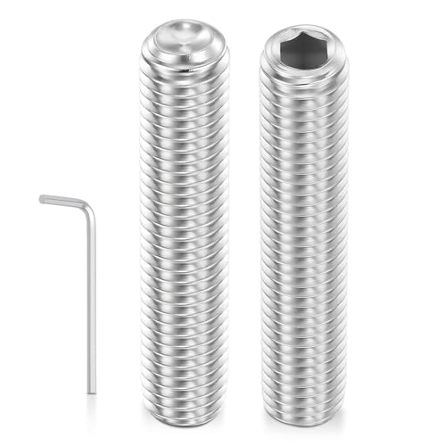 Kozelo 2pcs Cup Point Hex Socket Set Screws-3/8-16x2 304 SS