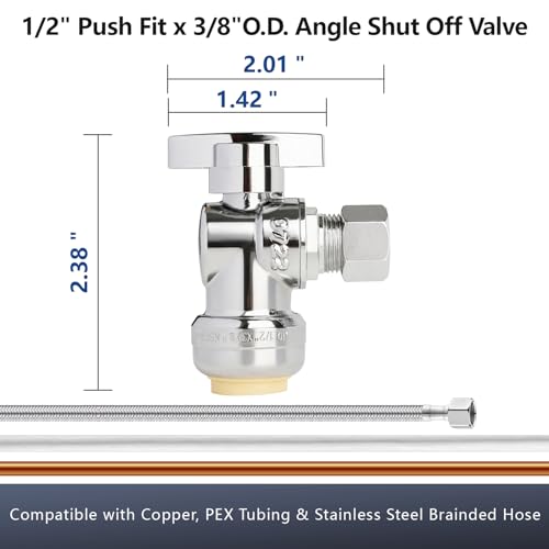 Valve d'arrêt d'angle PEX cuivre CPVC 1/2 3/8 compression laiton