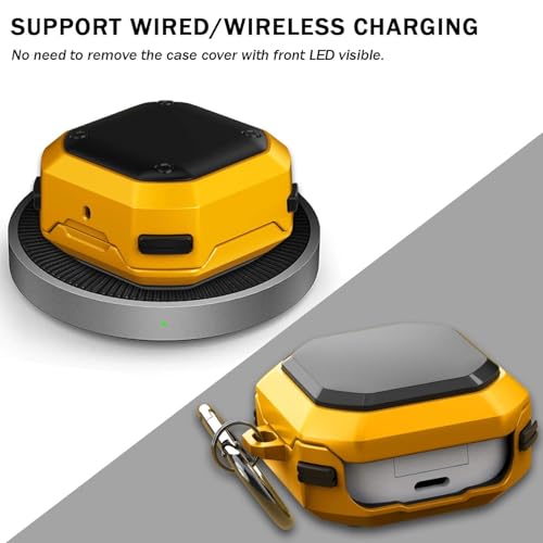 Image of Full Body Rugged Shockproof Case Cover Compatible for Samsung Galaxy Buds Core (2025) -Yellow