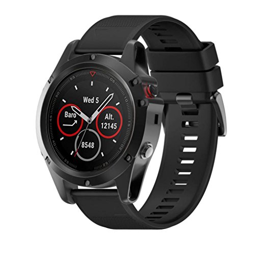 Correa de repuesto Oyedens de 26 mm, en silicona, para el reloj Garmin Fenix 5x GPS, color negro