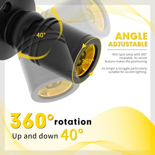 Image of LED Mini Spot Light 6PCS, 1W 5VLed Spotlight Indoor with Dimmer, Dimmable LED Mini Spotlight Indoor Accent Lights Adjustable for Picture Painting Model Display Jewelry Showcase (Warm White)