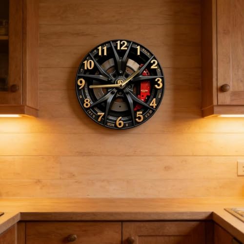 Horloge murale décorative ronde en style pendule moderne créative à piles - 5