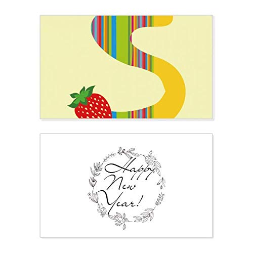 Carte Alphabet S Nouvel An motif fraise fruit mignon pour vœux
