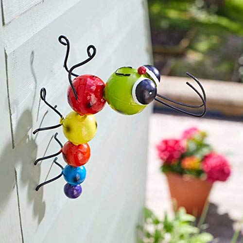 Garden Mile Crazee Caterpillar Garden Wall Art Outdoor resistente alle intemperie metallo decorazione da parete ornamenti grandi animali ornamenti per esterni dipinti a mano ornamenti da giardino