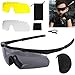 Gafas de tiro con 3 lentes intercambiables, gafas de protección con lentes transparentes antivaho y resistentes a los arañazos, ajustables, protección ocular resistente a los golpes, gafas de