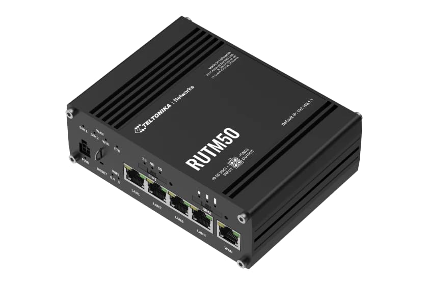 Image of Teltonika RUTM50 5G Router with Wi-Fi | 802.11ac /abgn | 3.4 Gbps | 5G SA /NSA | RUTM50000000 | North America