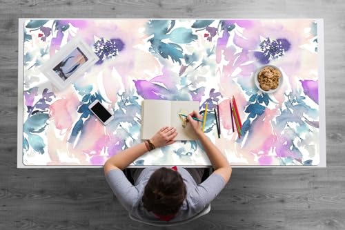 Tapis de bureau jardin fleuri 120x60 cm pour travailler à la maison avec confort