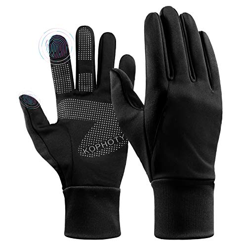 Mens Womens Gloves Winter,Touch Screen Cold Proof Gloves,Warm Water Resistant Thermal Gloves for Running Driving Cycling Phone Texting Outdoor Hiking Hand Warmer in Cold Weather(Black,L)