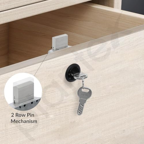 Image of Plantex 20mm Brass Lock for Cupboard /Drawer Lock /Multipurpose Cupboard Lock with Key for Home /Office - Pack of 4 (Black)