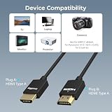 SMALLRIG Ultra Cienki Kabel HDMI 2.0 100cm / 3.28 stóp (A do A), 4K Elastyczny Cienki Kabel, Wysoka Prędkość Obsługuje 3D, 4K@60Hz, Ethernet, ARC Typ A Męski do Męskiego dla Aparatu, Monitora- 4794