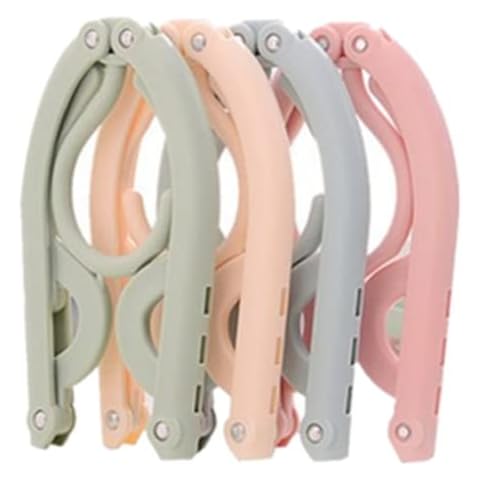 Eidyer Travel Hanger, 8pcs Portable Travel Plastic Folding Plastic Clothes Coat Hangers for Home Travel Outdoor Camping, Random Colors Cover