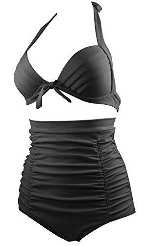 Retro 50s Floral High Waist Bikini Set for Women