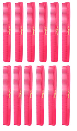 7 inch All Purpose Hair Comb. Hair Cutting Combs. Barber’s & Hairstylist Combs. Neon Pink 1 DZ