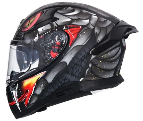MT Helmets Casco Integral AXOR Apex Venomous DV Negro Mate Gris Totalmente Homologado (S 55/56)
