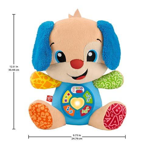 Fisher-Price Ucz się i śmiej! Szczeniaczek Uczniaczek – Poziomy nauki – Edukacyjna interaktywna zabawka, wersja wielojęz