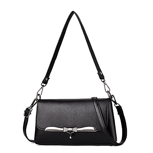 XINSA Sac multifonctionnel mode simple fermeture à glissière polyvalent sac de rangement multicouche sac à main sac de messager dames mode d'âge moyen mère sac à clés en cuir souple petit sac carré Cover