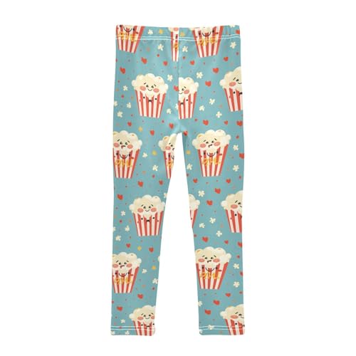 Girls Leggings Cute Popcorn Print Soft Toddler Leggings for Girls Kids Pants Size 4T-10T2