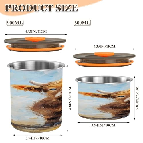 Contenedor al vacío sin aire para café Qilmy 500 ml acero inox miniatura 3
