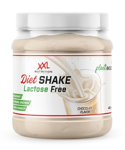 XXL Nutrition - Vegan Diet Shake - Veganer und Laktosefreier Mahlzeitenersatz, 24,6 Gramm Eiweiss pro Portion, Vitaminen und Mineralstoffen, Plant Based - Schokolade - 480 Gramm