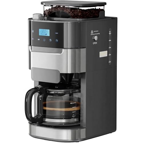 Kismile 5-Cup Drip Coffee Machine with LED Display and Timer