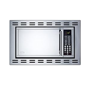 Summit OTR24 24″ Built-In Microwave With Mirror Finish Door, Trim, and One-Touch Digital Controls, Stainless-Steel