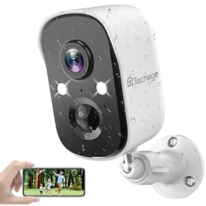 Techage Security Cameras Wireless Outdoor, Battery Powered Wireless Cameras for Home Security with AI Motion Detection, 1080P Color Night Vision, 2-Way Talk, Siren, IP66 Weatherproof, SD/Cloud Storage