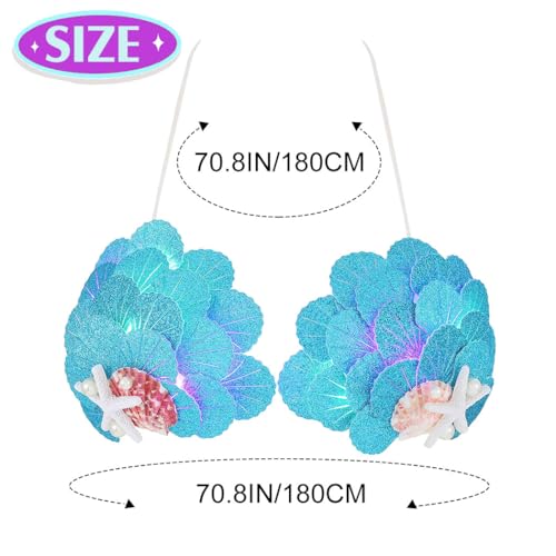 GRAEEN Light Up Shell Bra Top Seashell Mermaid Bikini Bras for Women2