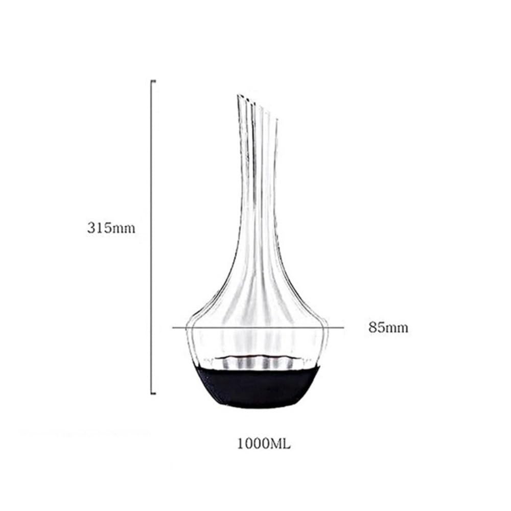 birene Carafe Carafe à vin cannelée de 1000 ML, Haute et élancée, idéale for la Maison, Le Bar ou comme récipient de présentation.