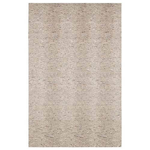 Mohawk Home 4' 10" Round Non Slip Grip Rug Pad 3/8" Thick Dual Surface Felt Cushion + Rubber Gripper - Safe for All Floors