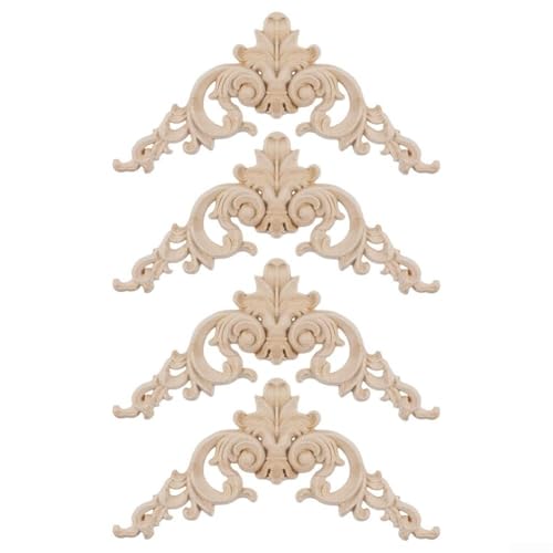 livre Yuanpgky Lot de 4 cadres d'angle en bois sculpté pour ameublement de maison, ajoutant de l'élégance aux meubles, murs, portes et surfaces en verre