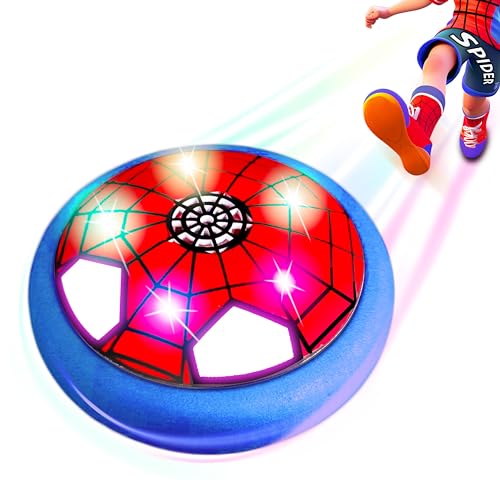 Spidergogo Balon Futbol Flotante Juguetes Niños,Spider Air Power Fútbol Con Luces Led,Juegos Infantiles 3-10 Años,Juguetes Niños 3 4 5 6 7 8 Años,Regalo Niño 3-10 Años,Juegos De Exterior E Interior