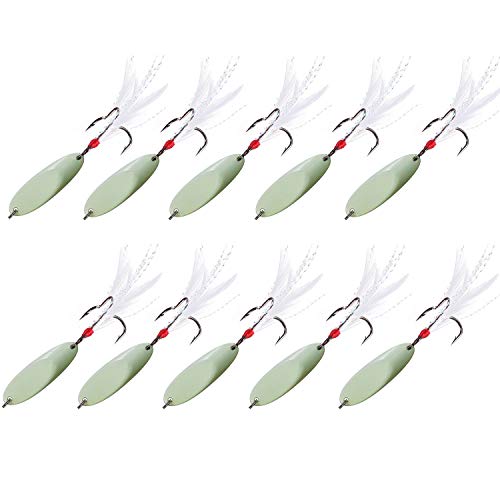 Casting Fishing Spoons Lures Saltwater Jigging Spoons Fishing Tackle Bait With Treble Hooks Hard Metal Spoon Lures For Salmon Bass #TOP19