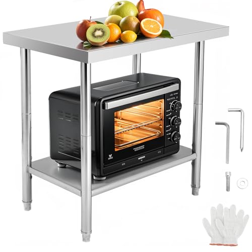 Towallmark NSF Stainless Steel Prep & Work Table