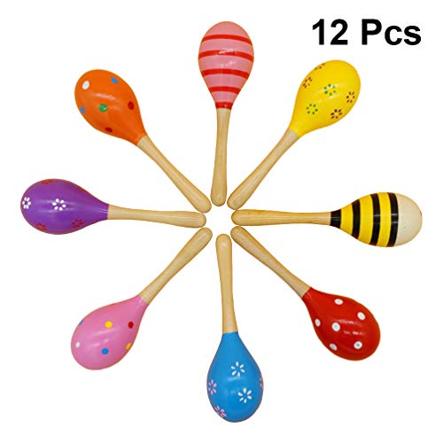 TOYANDONA 12 stks Houten Zandhamer Speelgoed Muziek Hit Speelgoed Maracas Vroege Onderwijs Muziek Hit Speelgoed voor… - Image 6
