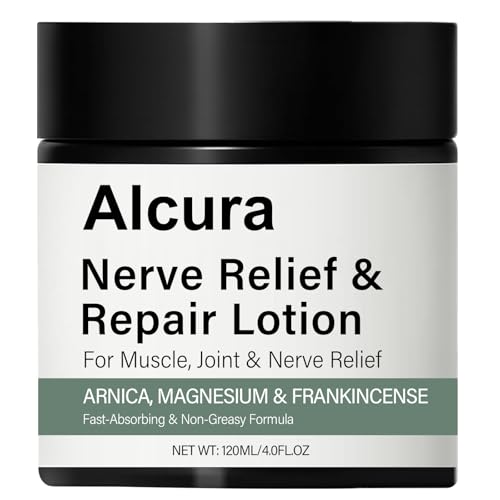 Alcura Nerve Cream, Relief and Repair Lotion, With Frankincense, Arnica, Vitamin C, Carbomer | Intense Moisture Repair Body Lotion, for Feet, Legs, Hands, Arms, Back & Neck (1 PCS)