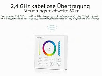 lighteu® Miboxer Milight RGBCCT Smart Panel Fernbedienung B0 kompatibel mit Milight RGBW/RGBCCT Glühbirnen Downlights Fluter Strip Controller