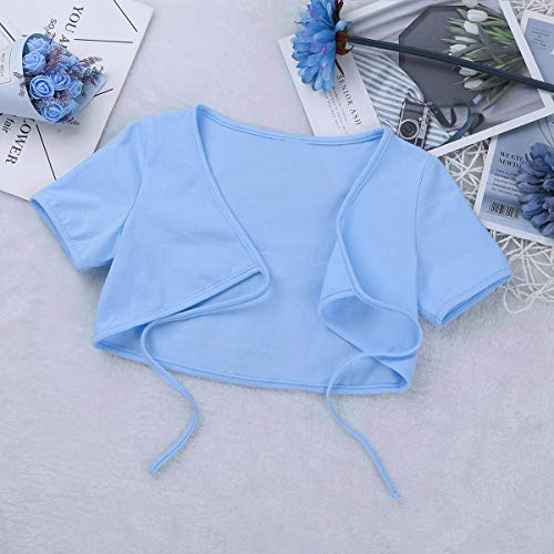 YiZYiF Girls' Classic Knitted Ballet Long Sleeve Wrap Top Warm-up Sweater Bolero Cardigan3